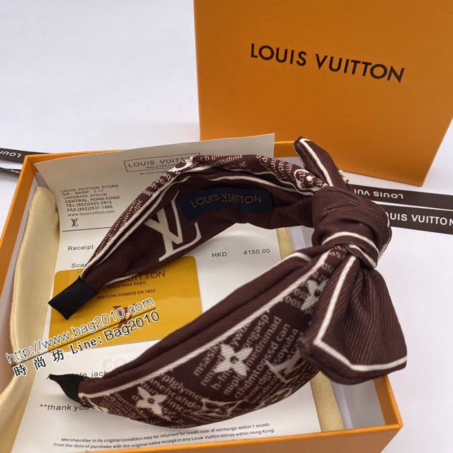 Louis Vuitton新款飾品 路易威登蝴蝶結發箍 LV字母發網發箍  zglv2126
